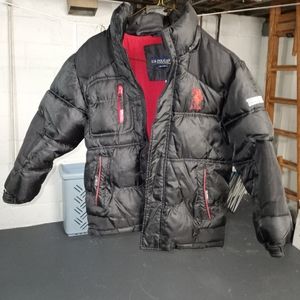 Boy's  U.S. Polo Winter Coat (No Hood) - Sz Boy's Small (8)